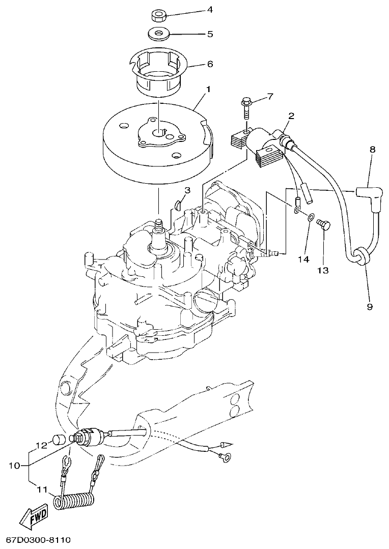 Yamaha F4AMH GENERATOR parts diagram