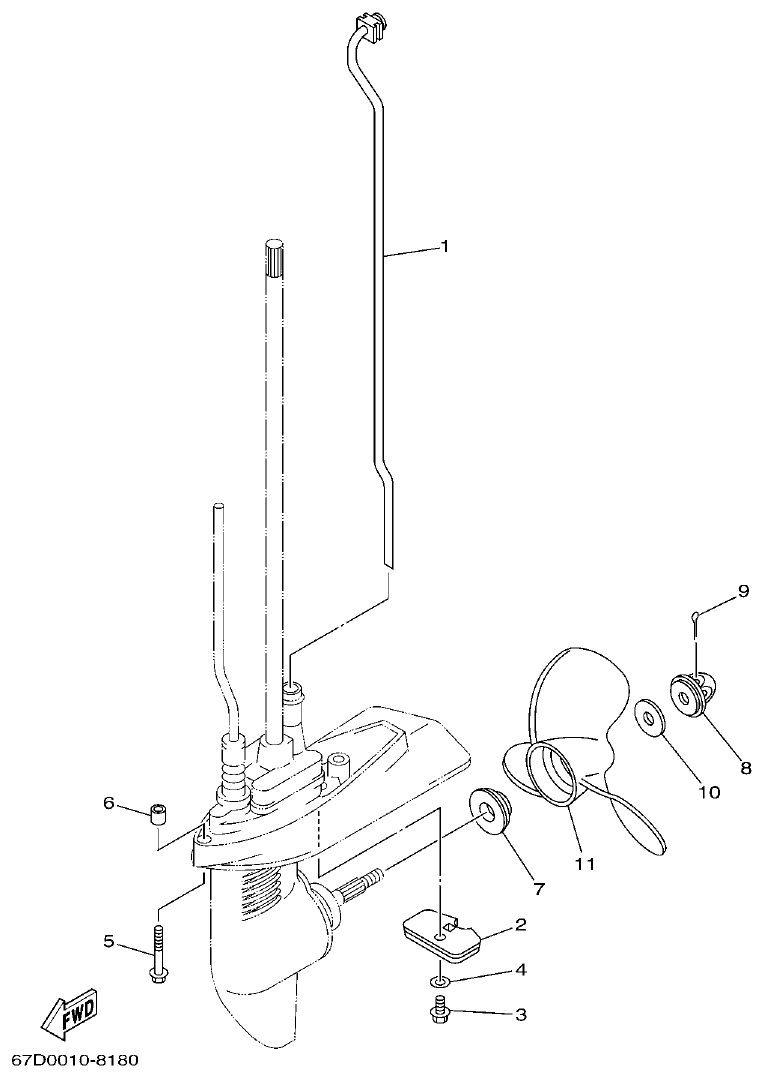 Yamaha F4AMH LOWER CASING & DRIVE 2 parts diagram