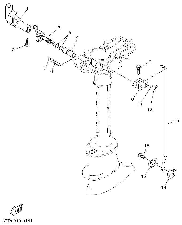 Yamaha F4AMH CONTROL parts diagram