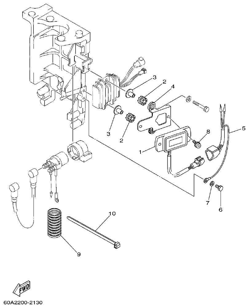 Yamaha F50D, FT50C ELECTRICAL 3 parts diagram