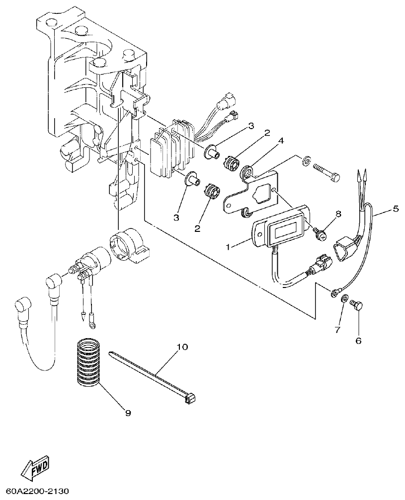 Yamaha FT50C ELECTRICAL 3 parts diagram