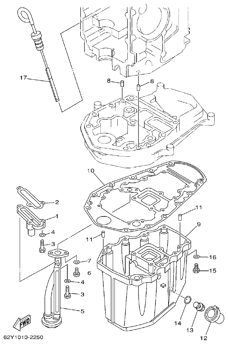 Yamaha FT50C OIL PAN parts diagram