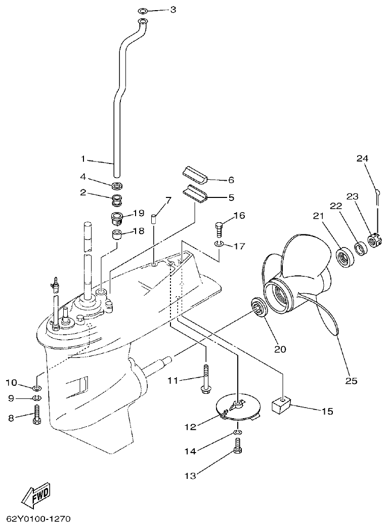 Yamaha FT50C LOWER CASING. DRIVE 2 (FOR F50D) parts diagram