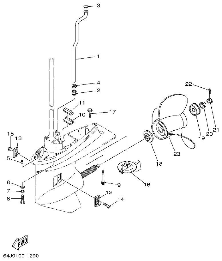 Yamaha FT50C LOWER CASING. DRIVE 4 (FOR FT50C) parts diagram