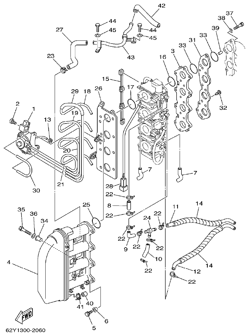 Yamaha FT50C INTAKE parts diagram