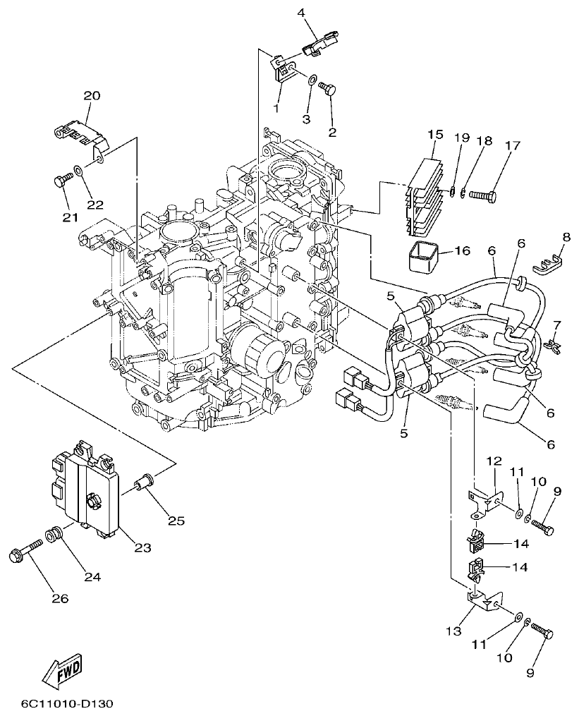 Yamaha F50F, F60C ELECTRICAL 1 parts diagram