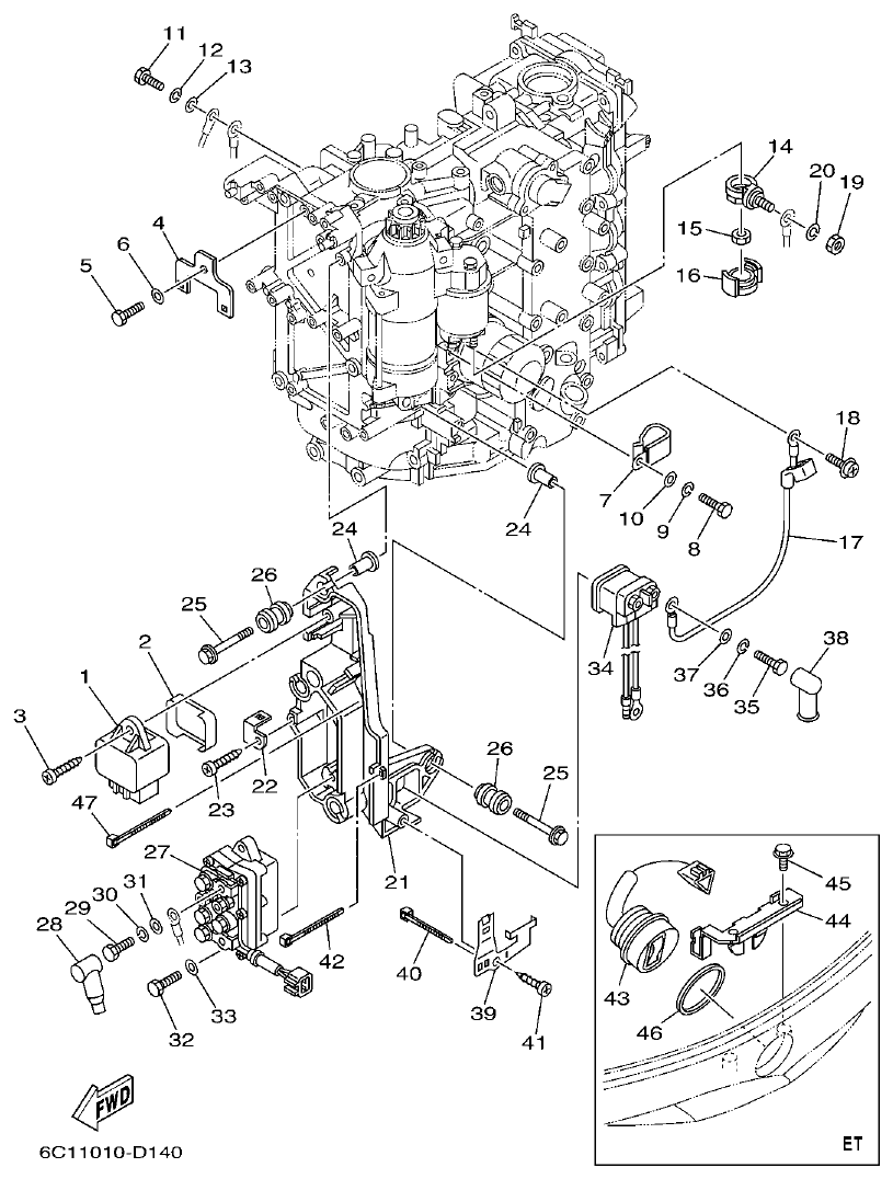 Yamaha F50F, F60C ELECTRICAL 2 parts diagram