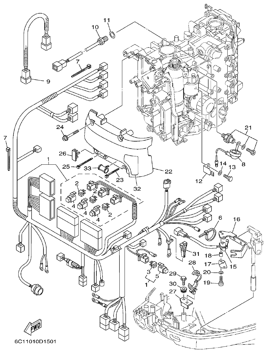 Yamaha F50F, F60C ELECTRICAL 3 parts diagram