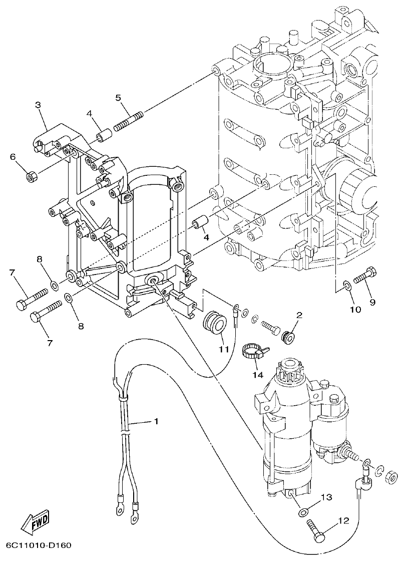 Yamaha F50F, F60C ELECTRICAL 4 parts diagram