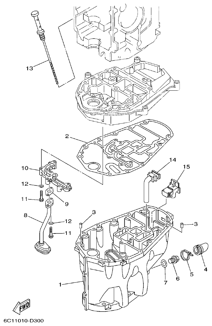Yamaha F50F, F60C OIL PAN parts diagram