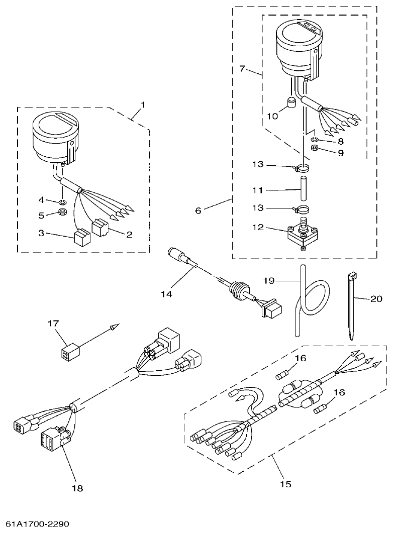 Yamaha F50F, F60C METER parts diagram
