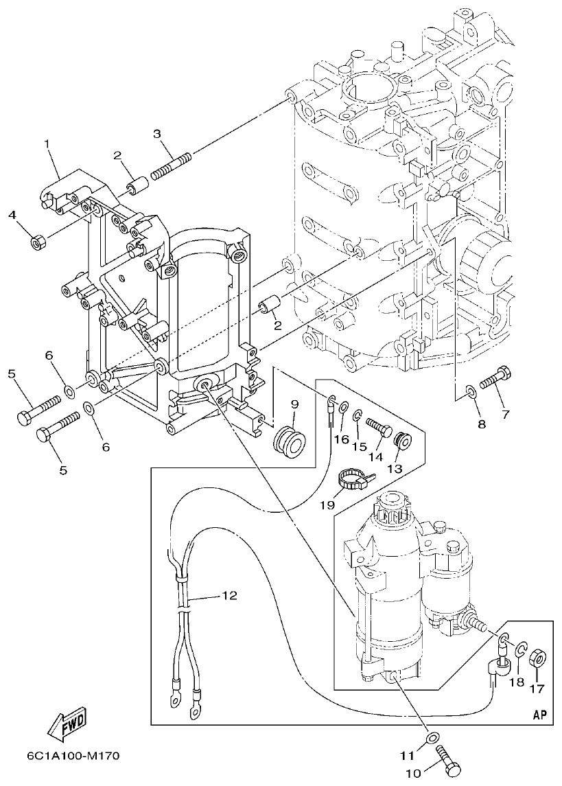 Yamaha F50HET, F60FET, F50HEHD, F60FEHT ELECTRICAL 4 parts diagram
