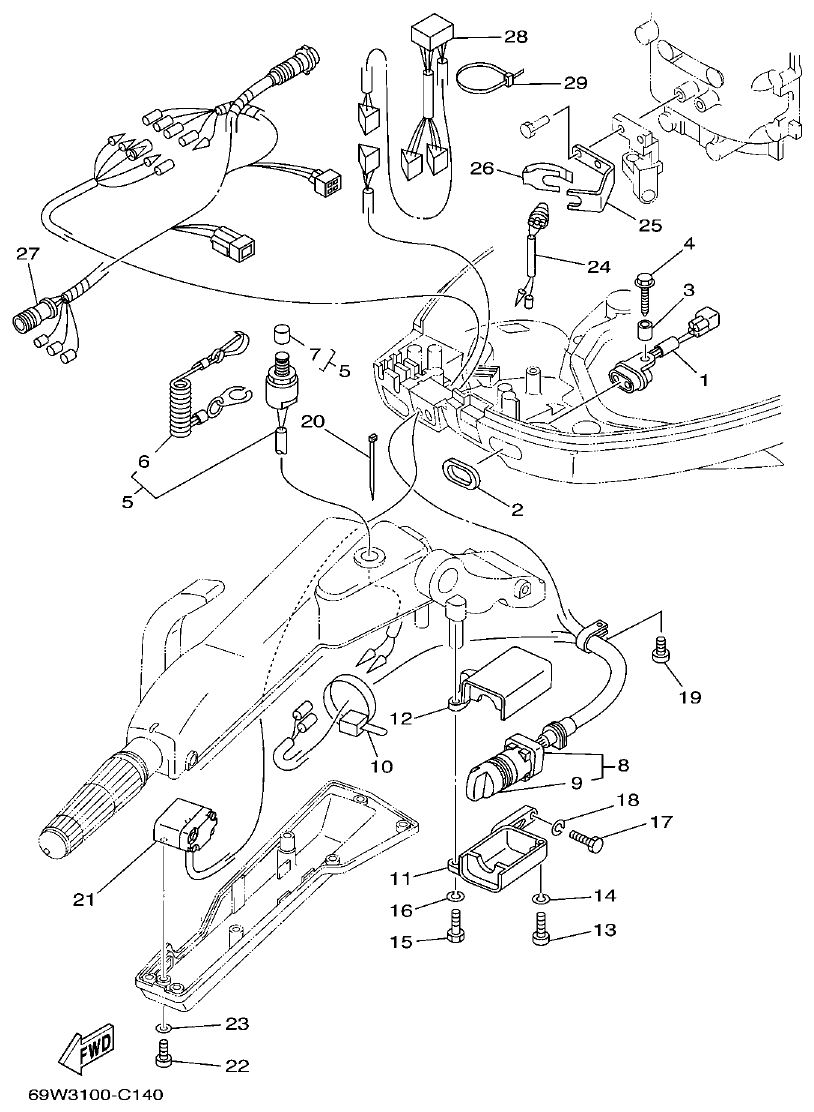 Yamaha F60A ELECTRICAL 3 parts diagram
