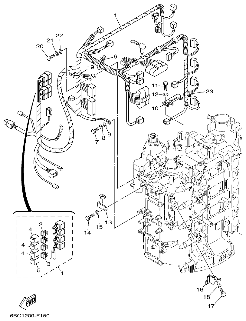 Yamaha F75C ELECTRICAL 3 parts diagram