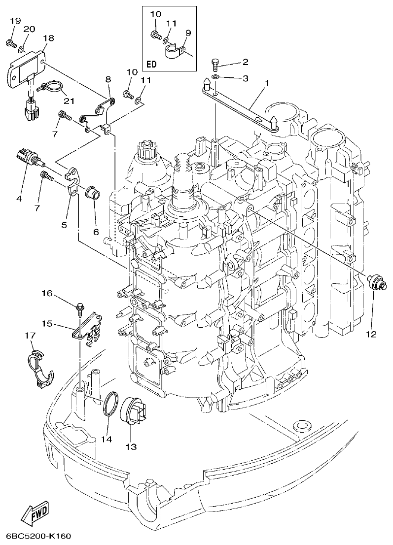 Yamaha F75C ELECTRICAL 4 parts diagram