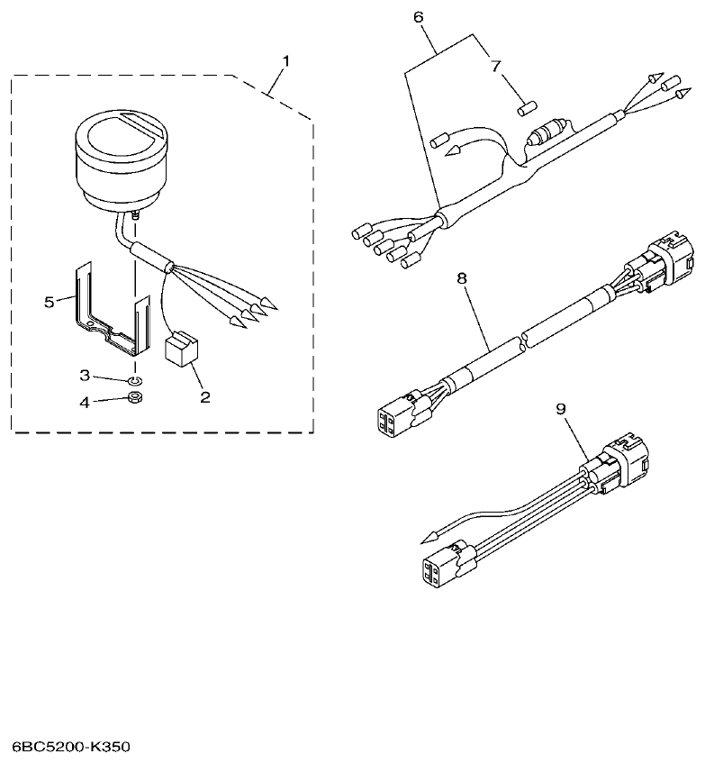 Yamaha F75C METER parts diagram