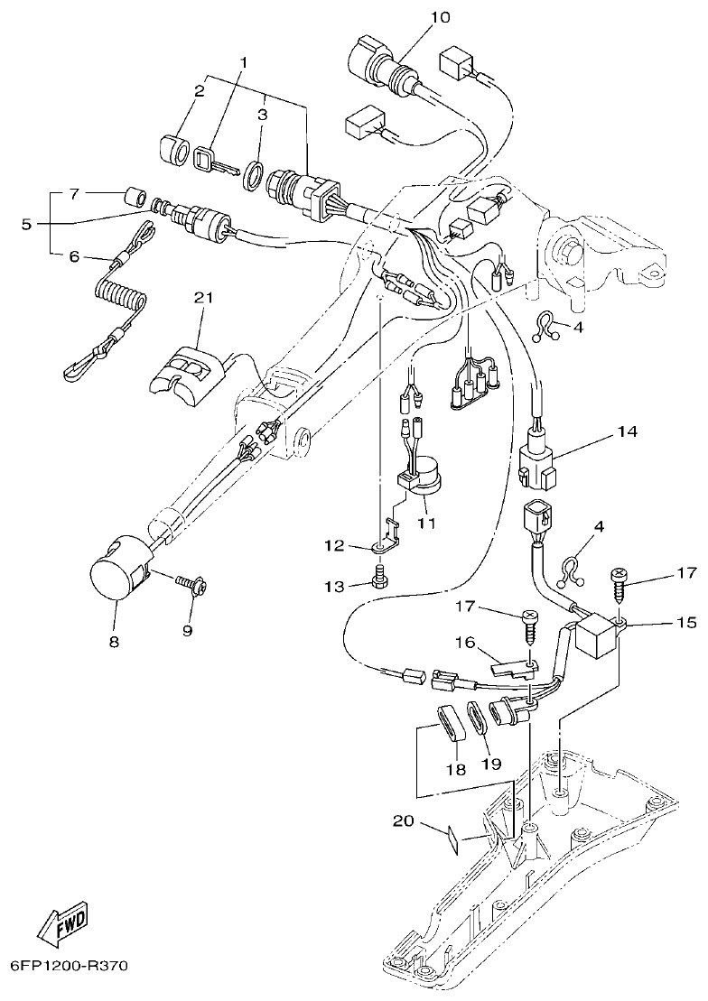 Yamaha F75F, F100G OPTIONAL PARTS 2 parts diagram