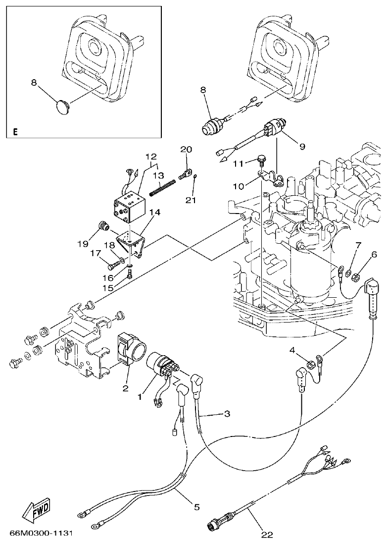 Yamaha 9C, 5A, F15A ELECTRICAL 2 parts diagram