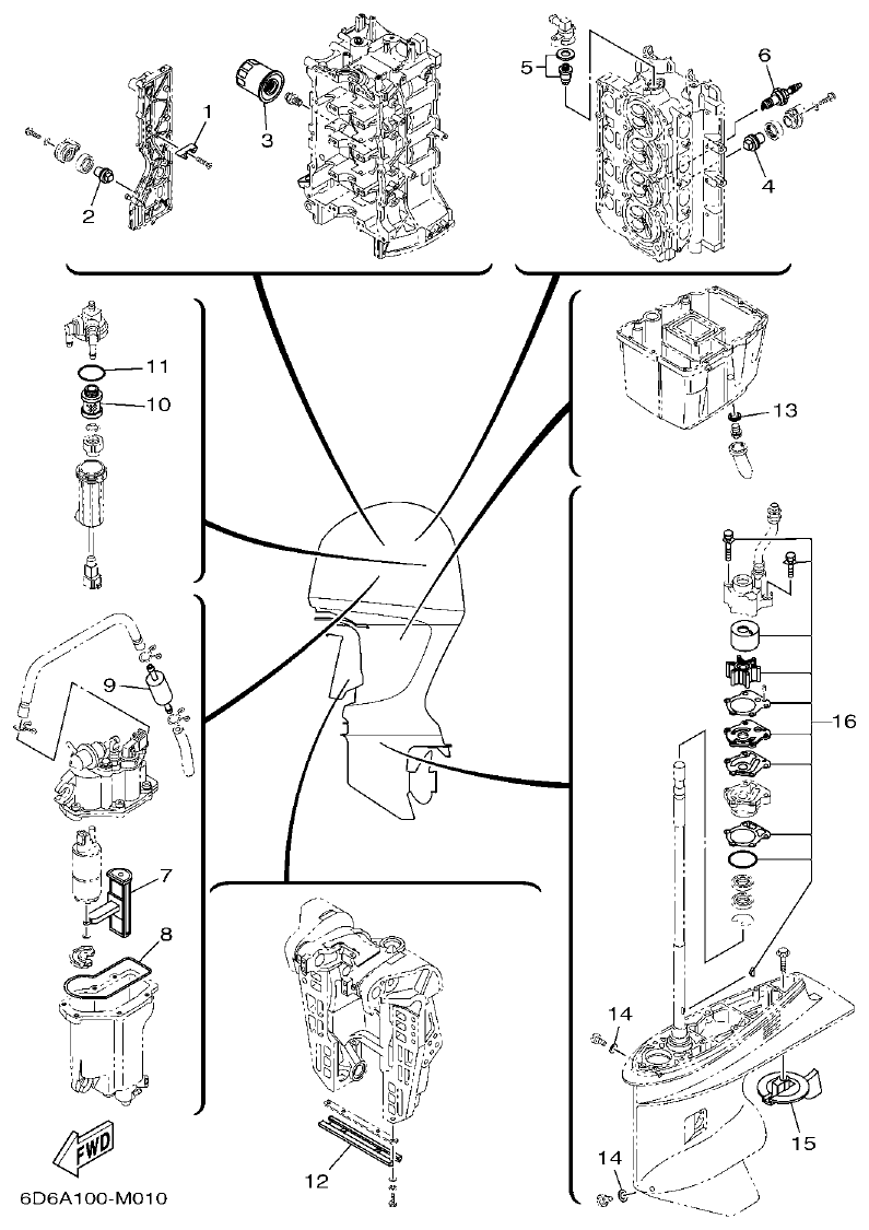 Yamaha 20 SCHEDULED SERVICE PARTS parts diagram