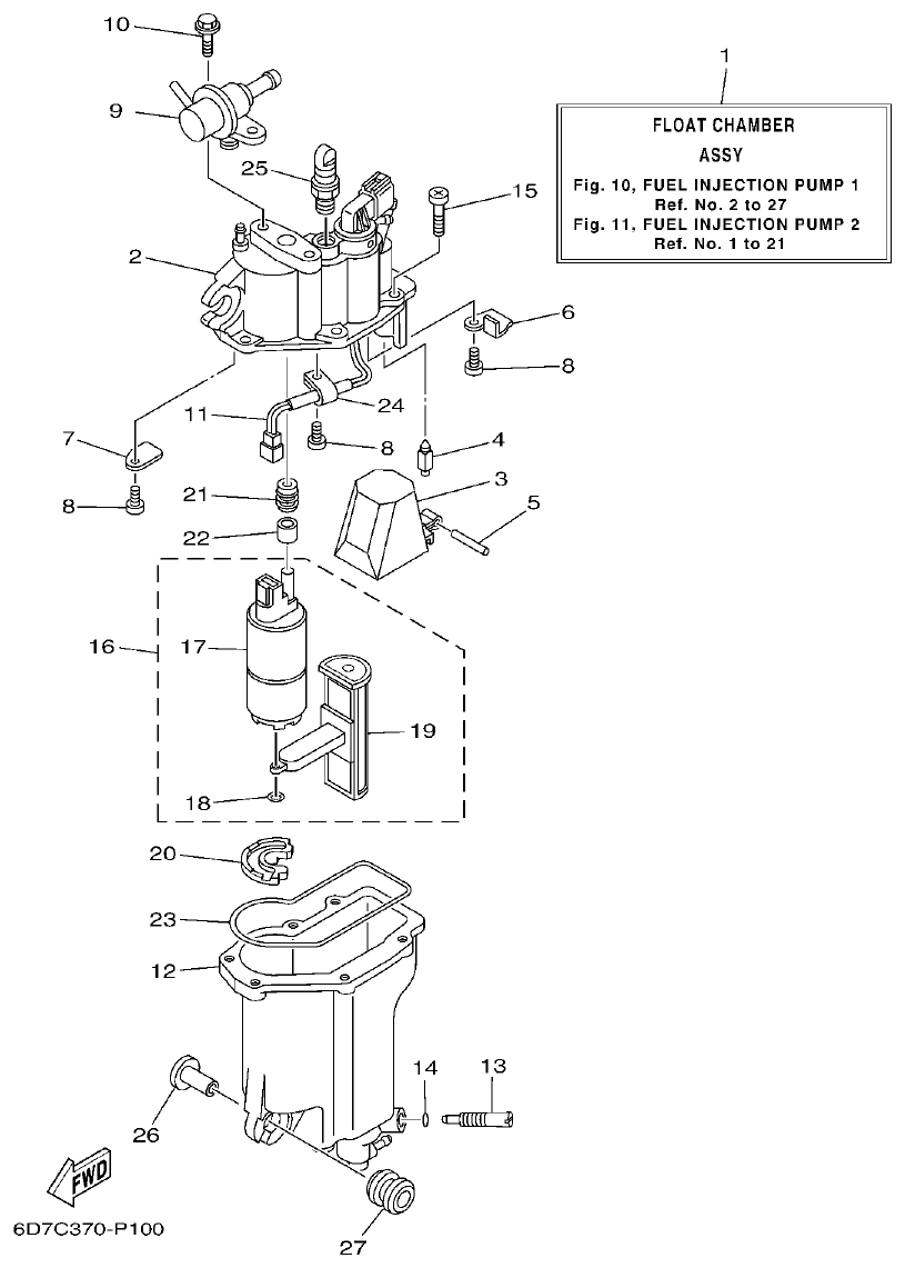 Yamaha 20 FUEL INJECTION PUMP 1 parts diagram