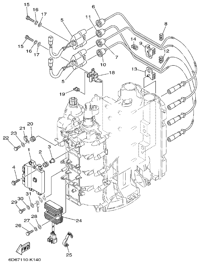 Yamaha 20 ELECTRICAL 1 parts diagram