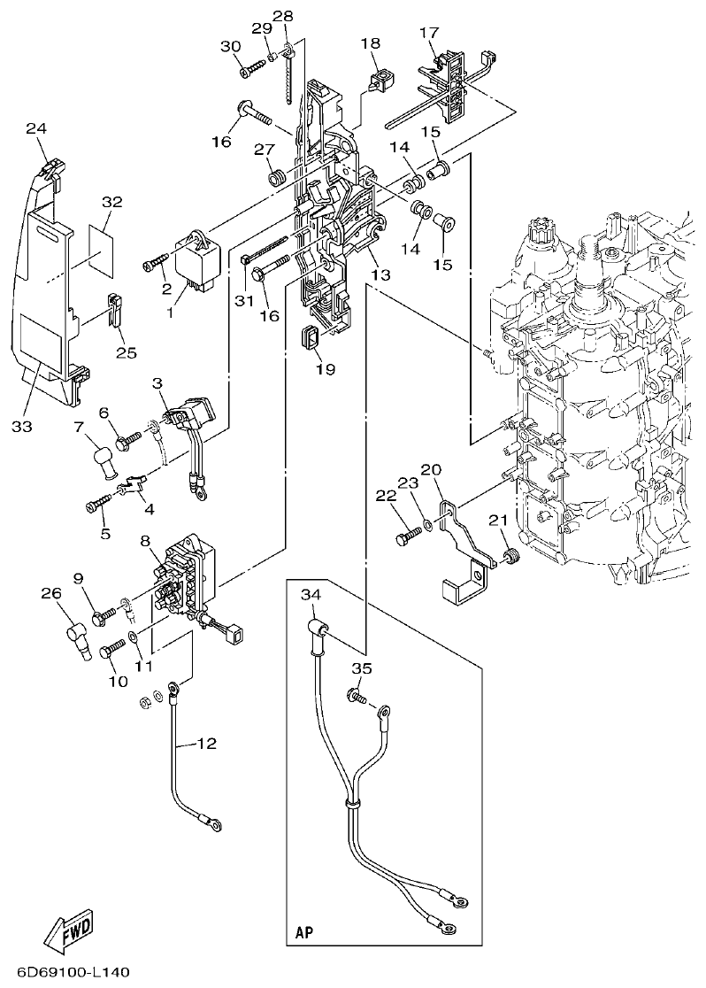 Yamaha 20 ELECTRICAL 2 parts diagram