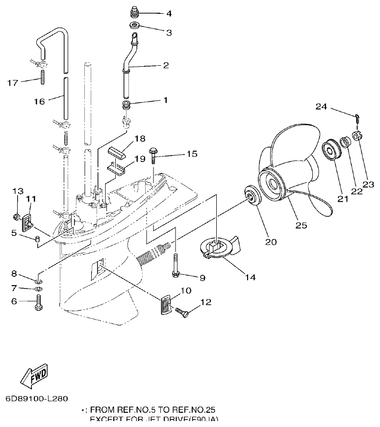 Yamaha 20 LOWER CASING & DRIVE 2 parts diagram