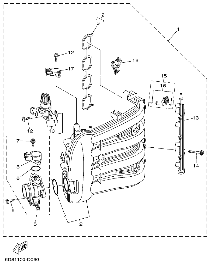 Yamaha 20 INTAKE 1 parts diagram