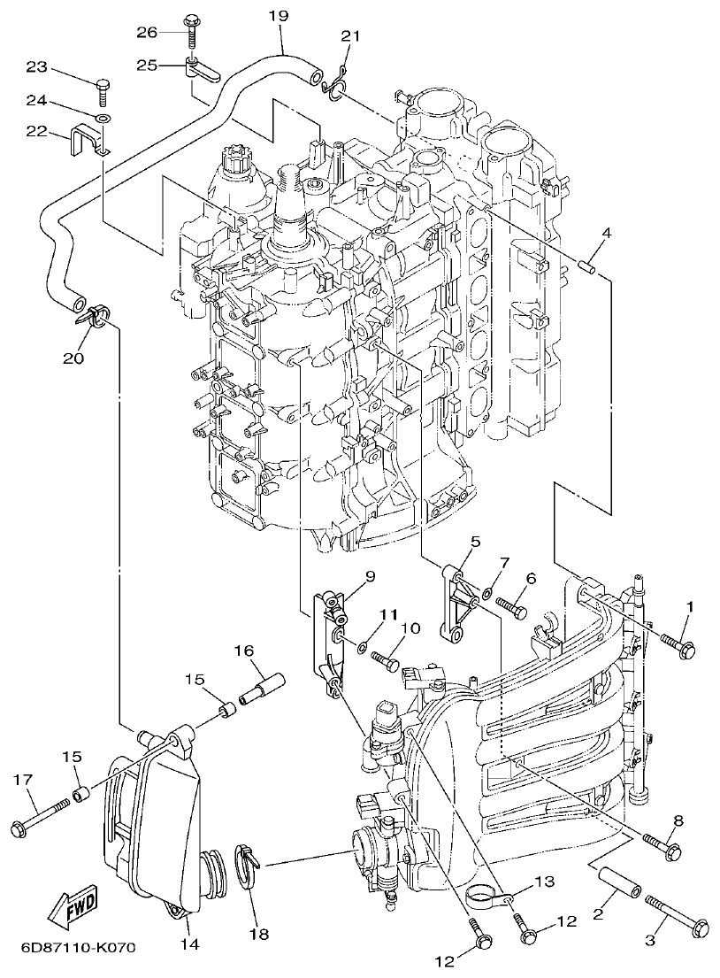 Yamaha 20 INTAKE 2 parts diagram