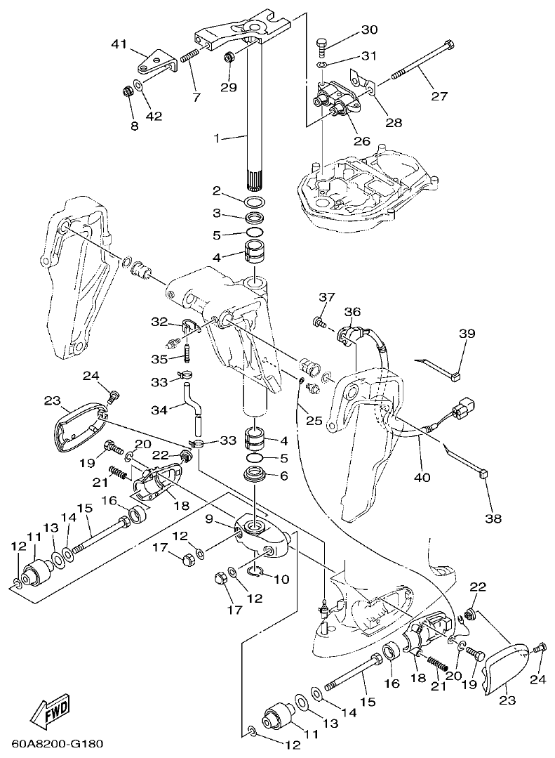 Yamaha FT50C BRACKET 3 parts diagram