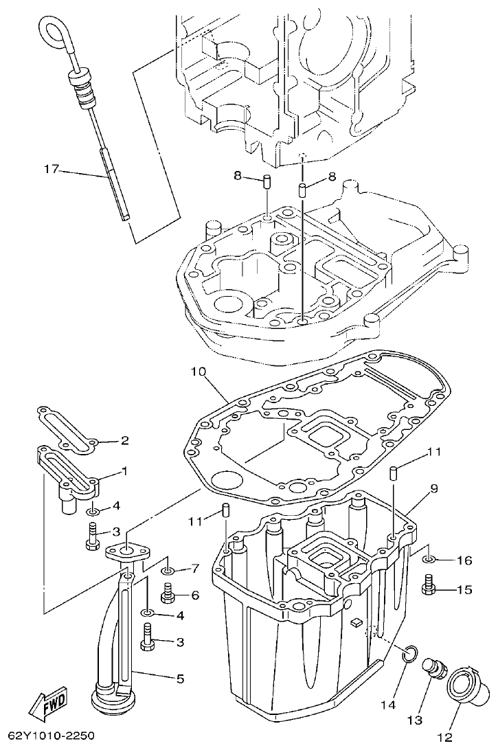 Yamaha FT50C OIL PAN parts diagram
