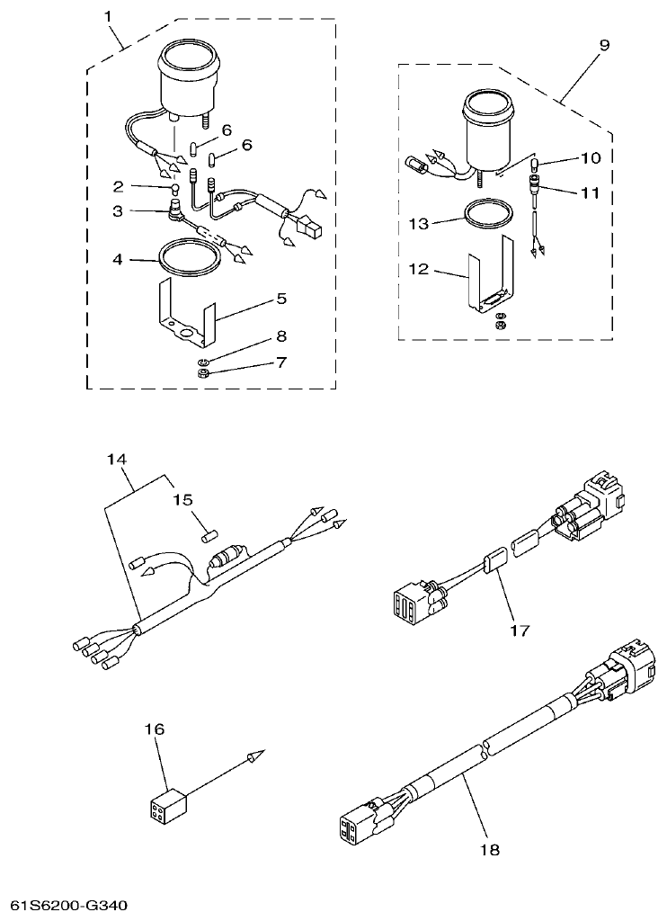 Yamaha FT50C METER parts diagram