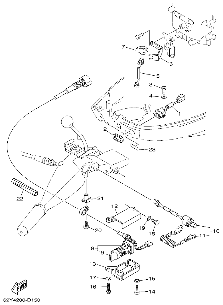 Yamaha F50A, FT50C ELECTRICAL 4 parts diagram