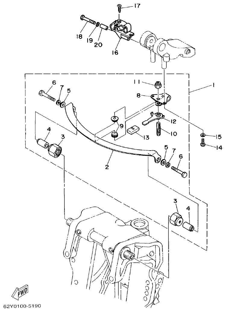 Yamaha F50A, FT50C STEERING FRICTION 1 parts diagram