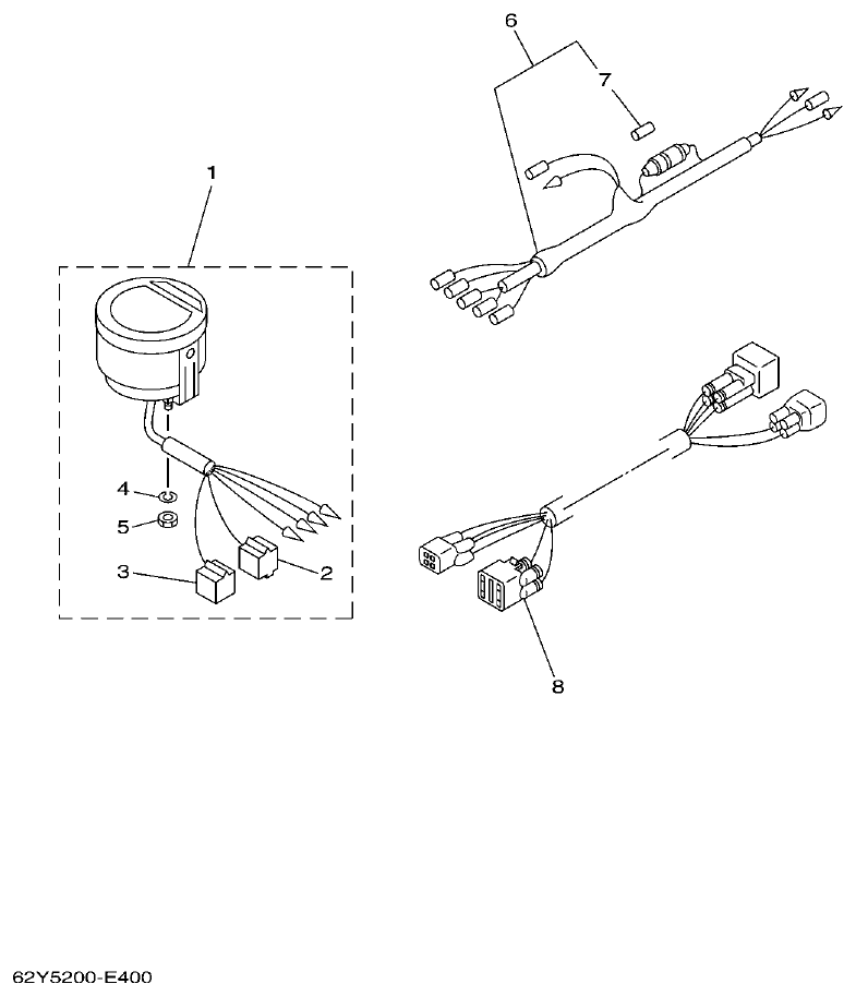Yamaha F50A, FT50C METER 2 parts diagram