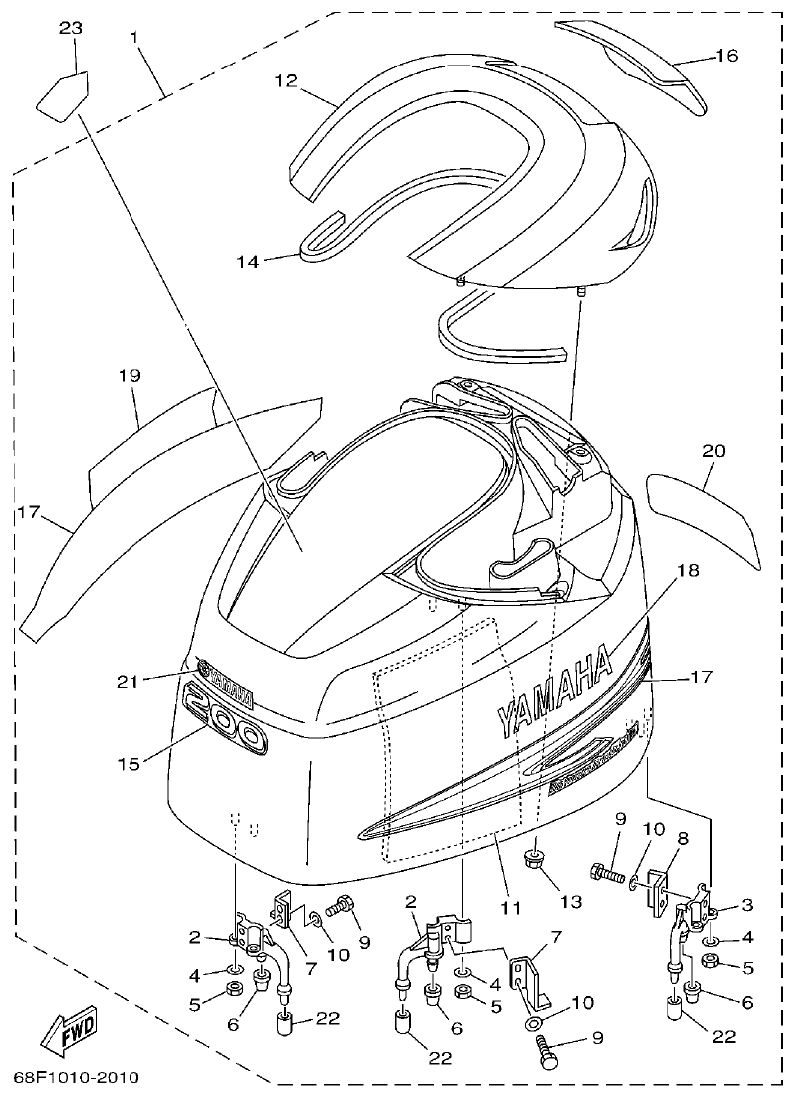 Yamaha LZ200NETO TOP COWLING parts diagram