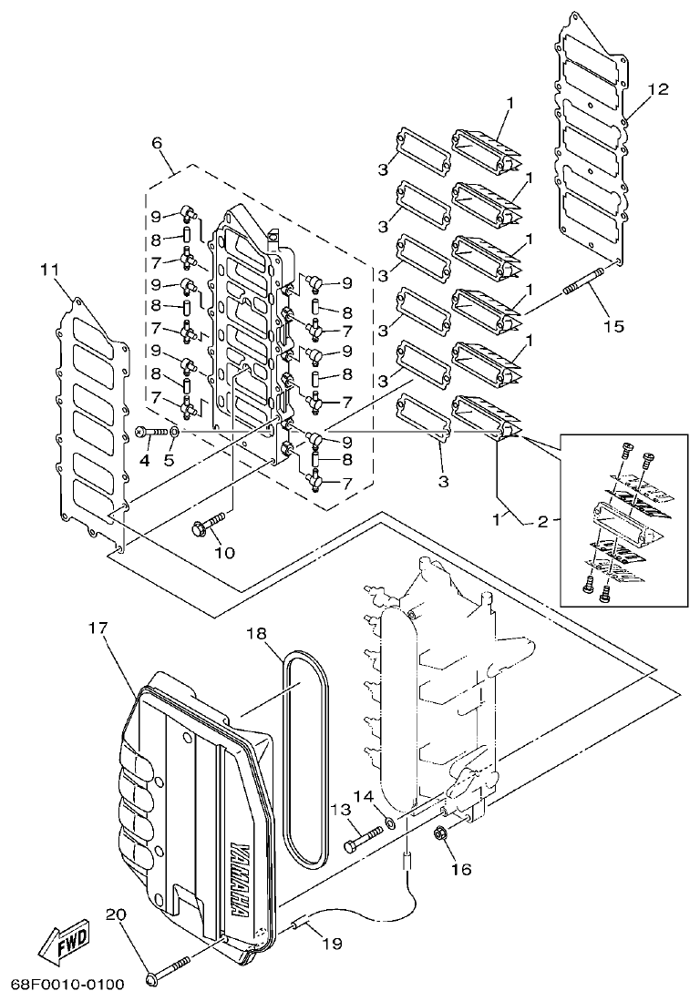 Yamaha LZ200NETO INTAKE parts diagram