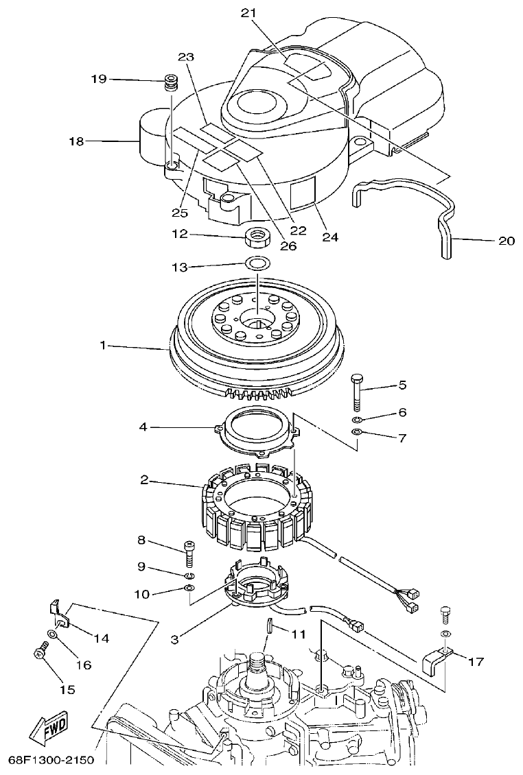 Yamaha LZ200NETO GENERATOR parts diagram
