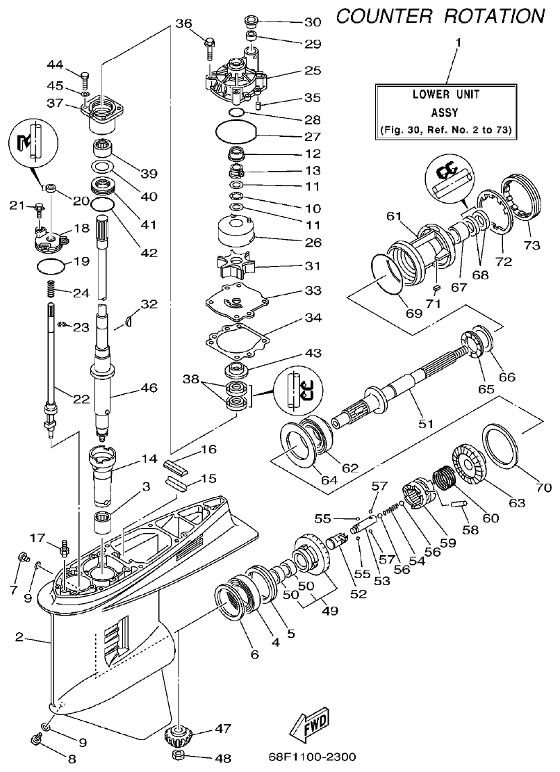 Yamaha LZ200NETO LOWER CASING. DRIVE 3 parts diagram