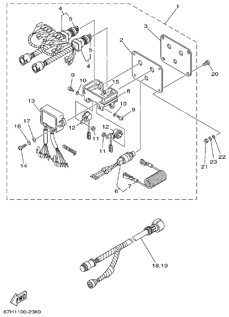 Yamaha LZ200NETO SWITCH. PANEL 2 parts diagram
