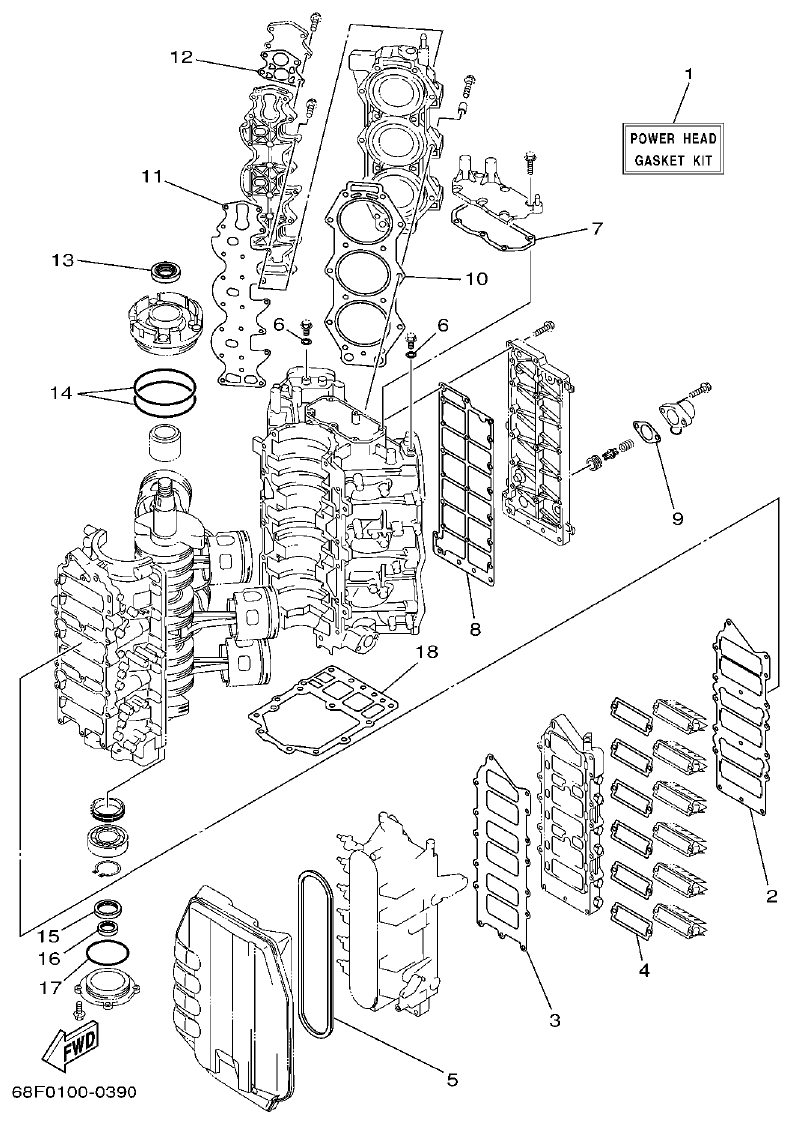 Yamaha LZ200NETO REPAIR KIT 1 parts diagram