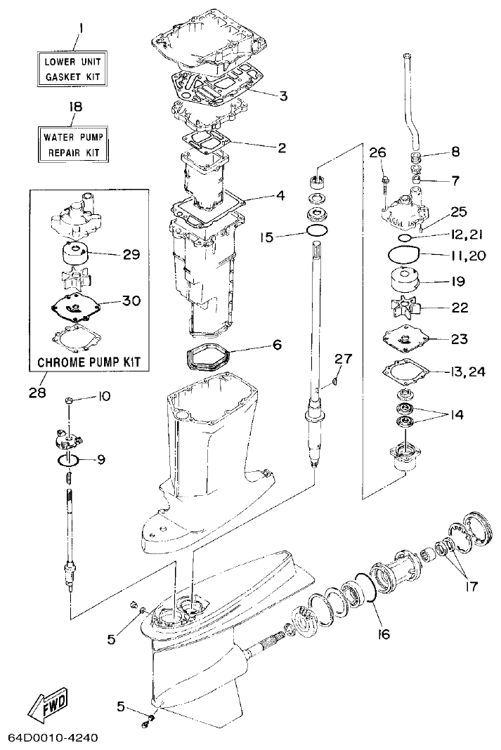 Yamaha LZ200NETO REPAIR KIT 2 parts diagram