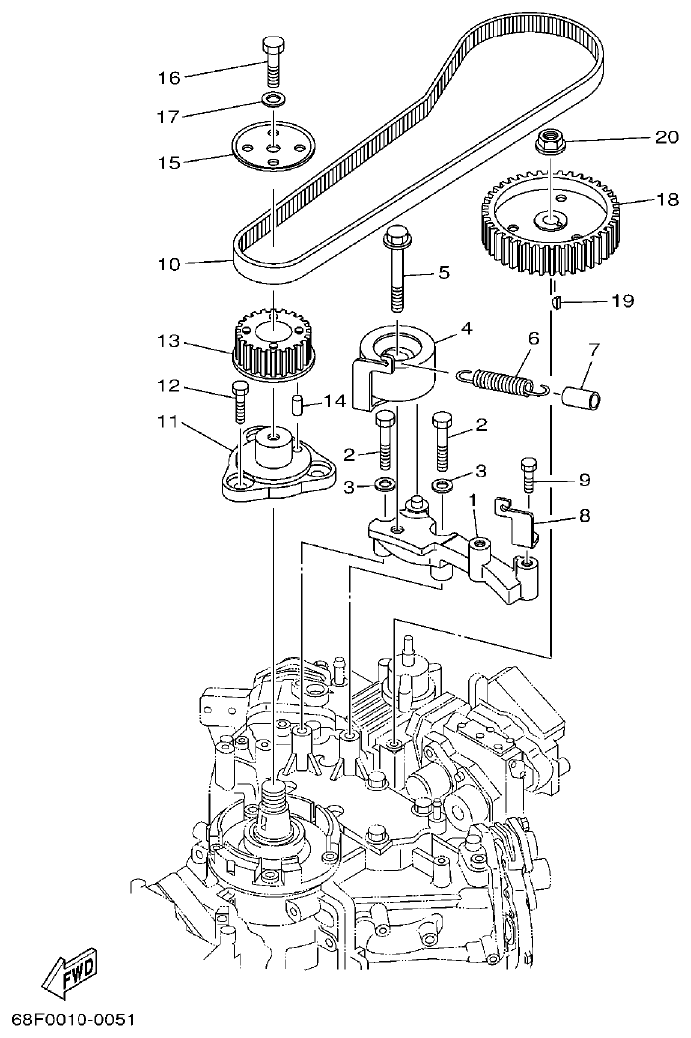 Yamaha LZ200NETO FUEL PUMP DRIVE GEAR parts diagram