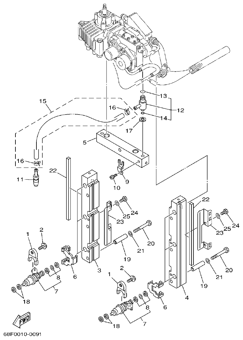 Yamaha LZ200NETO FUEL INJECTION NOZZLE parts diagram