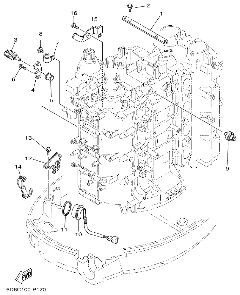Yamaha F80BET, F90BET, F100DET ELECTRICAL 4 parts diagram