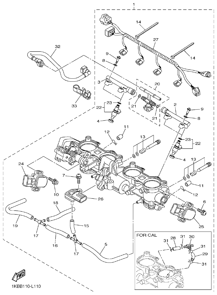 Yamaha R1 INTAKE 2 parts diagram