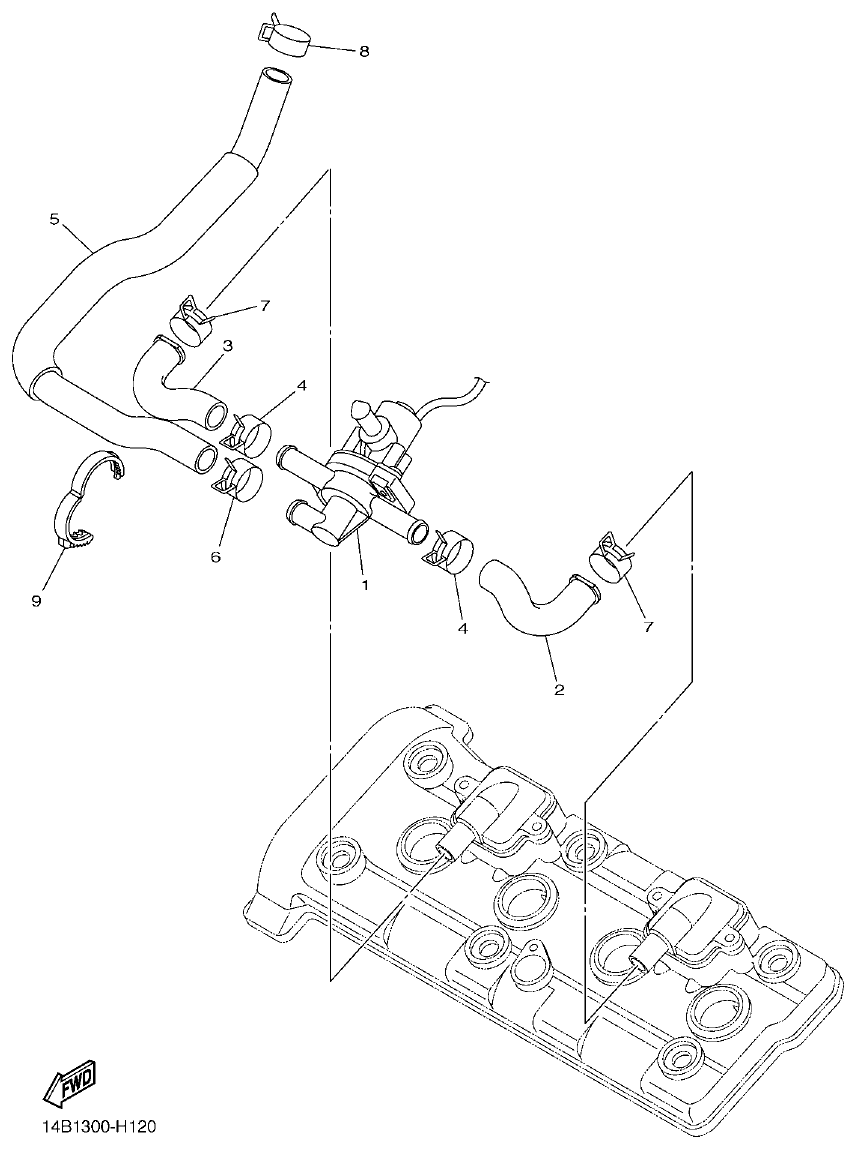 Yamaha R1 AIR INDUCTION SYSTEM parts diagram