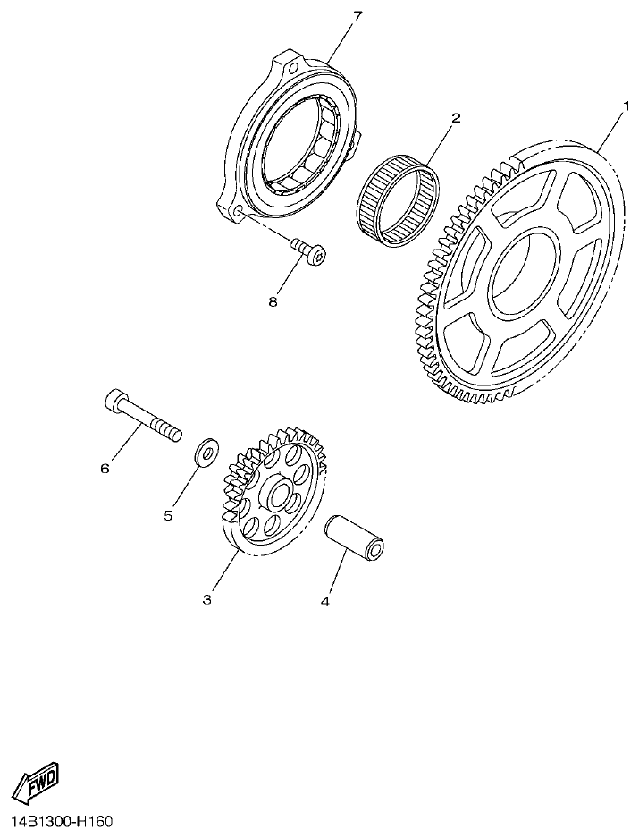 Yamaha R1 STARTER parts diagram