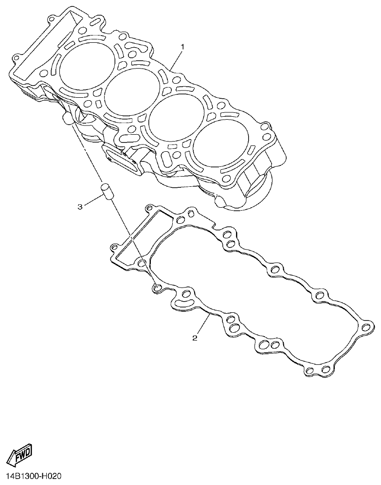 Yamaha R1 CYLINDER parts diagram