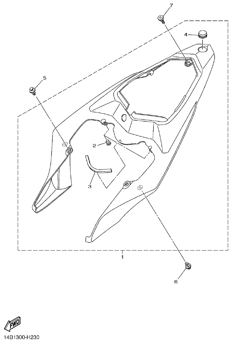 Yamaha R1 SIDE COVER parts diagram